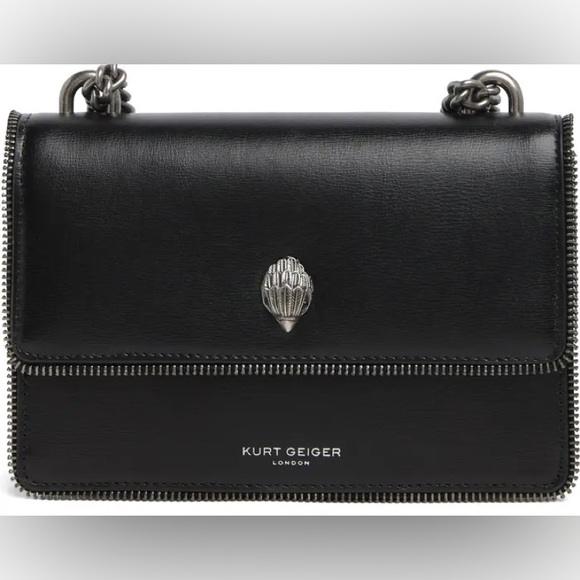 Kurt Geiger Shoreditch Small Leather & Genuine Calf Hair Shoulder Bag - Picture 1 of 10